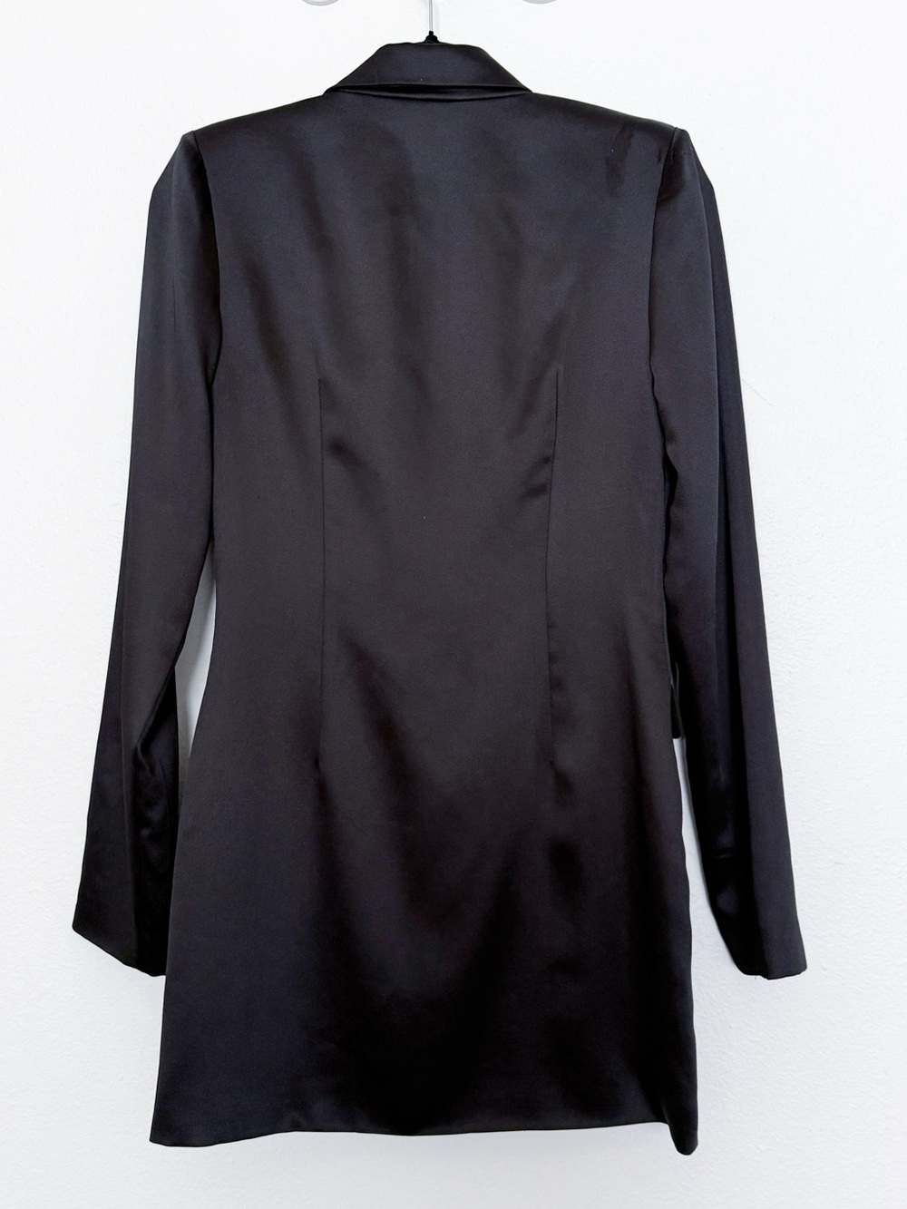 Superdown Miley Blazer Dress Satin Tuxedo Mini Black S - Picture 4 of 12